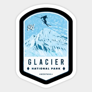 Ski Glacier National Park Montana Sticker